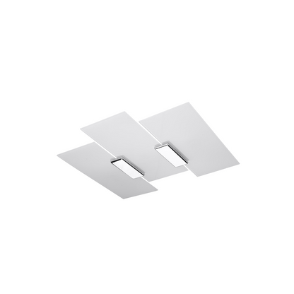 Plafondlamp wit glas chroom modern - Model Arvenzo