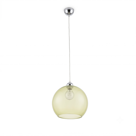Minimalistische hanglamp met groene glazen bol - Model Éryndra