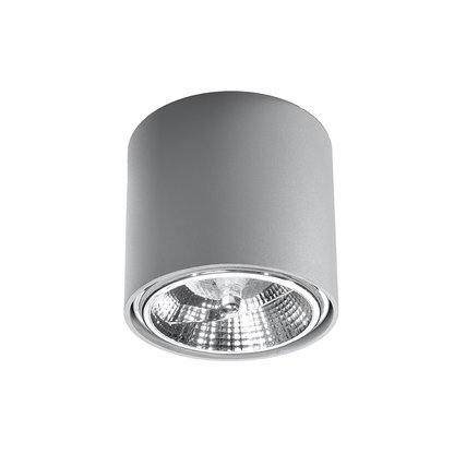 Plafonnier cylindrique gris moderne salon – Modèle Eryndra
