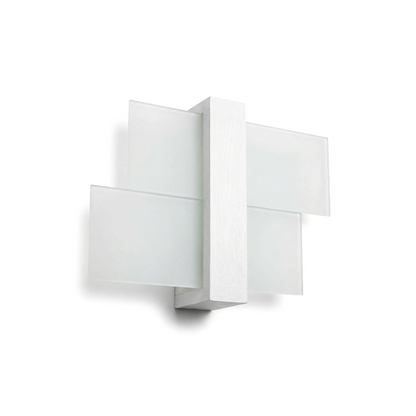 Wandlamp van hout en wit glas – Model Aerisca