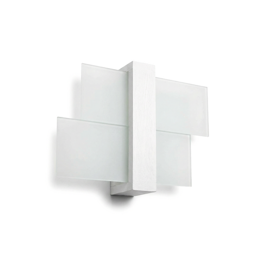 White Wood and Glass Wall Light – Aerisca