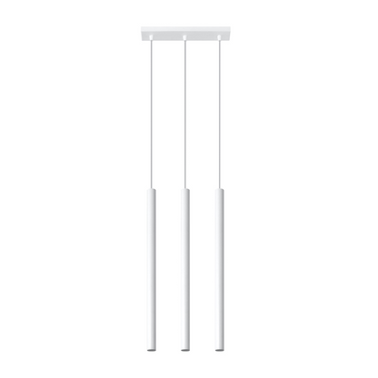 Hängende zylindrische Metall-Weiß-Lampe - Modell Asterion