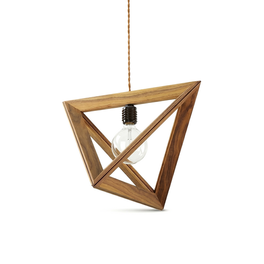 Art Deco Houten Gesneden Hanglamp – Lumysa