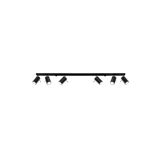 Modern black ceiling light with 6 adjustable spotlights – Modèle Orphéus