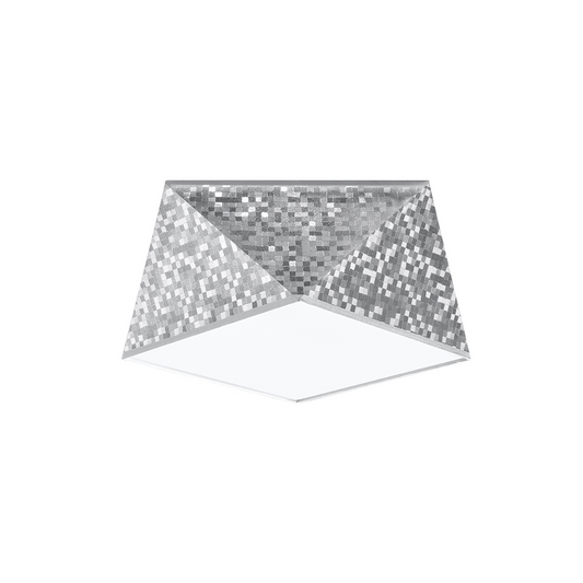 Moderner geometrischer Deckenleuchter silber Wohnzimmer – Modell Sylphara