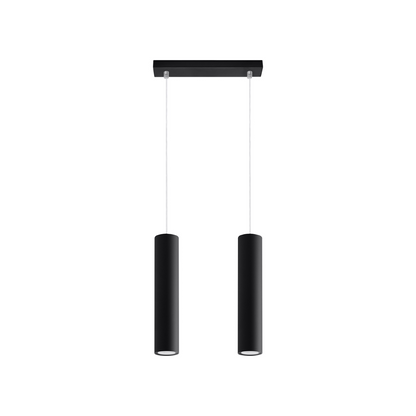 Suspension cylindrique noire moderne – Modèle Neralis