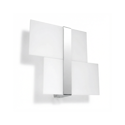 Modern chrome and white glass wall light – Aureliss