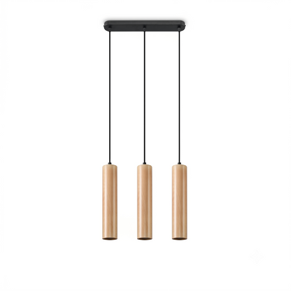Suspension bois naturel 3 lumières salle à manger – Norelda