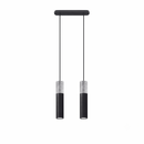 Suspension béton noir industrielle 2 lumières – Modèle Noccera