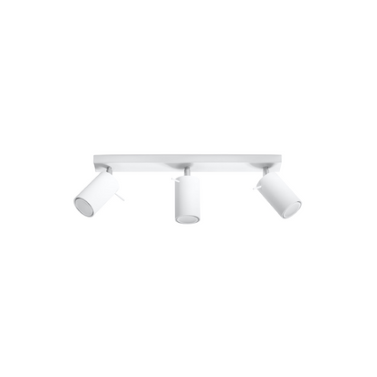 Moderne witte stalen plafondlamp met 3 verstelbare spots – Elaris