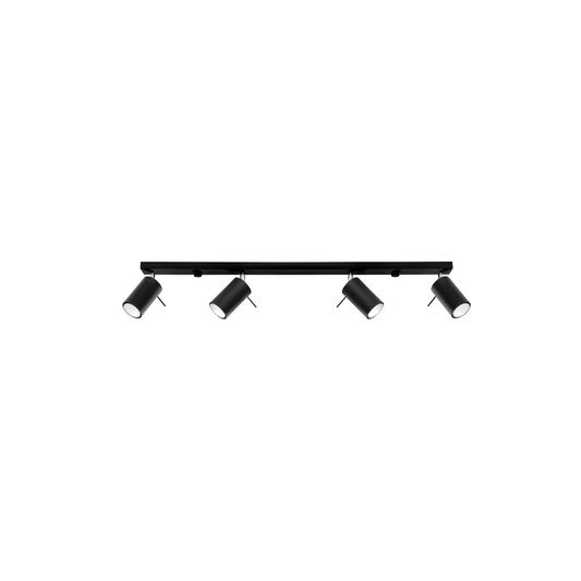 Modern black ceiling light with 4 adjustable spotlights – modèle Virelia