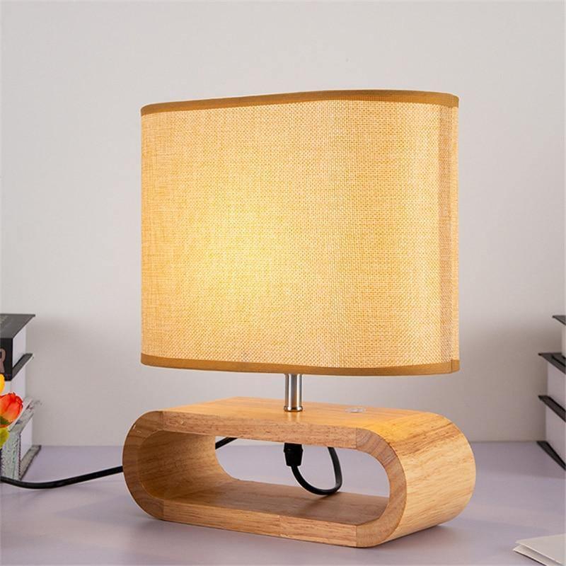 Lampe Bois Tissu Design Raffiné – Nuvina