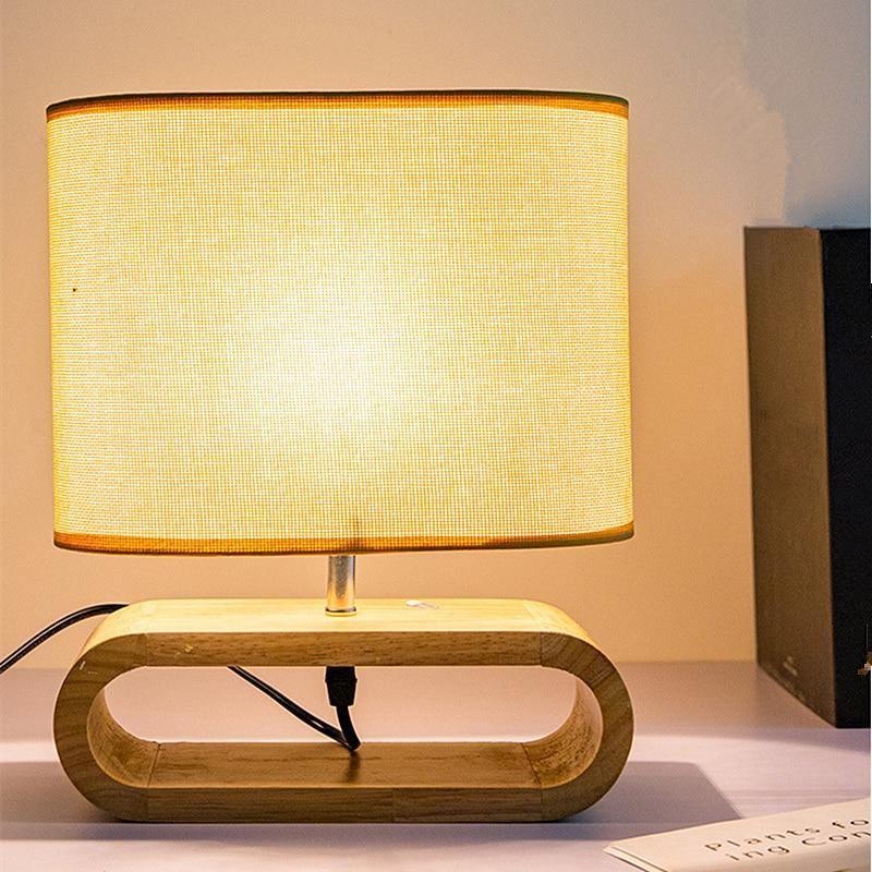 Lampe Bois Tissu Design Raffiné – Nuvina