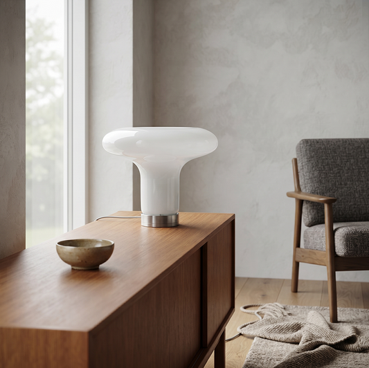 Art-Déco-Tischlampe aus Glas – Célestino
