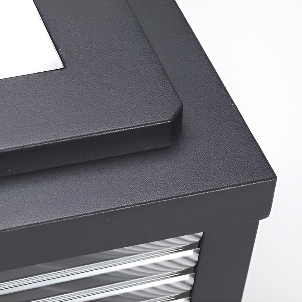 Lampadaire d'extérieur en verre strié noir – Veraluce