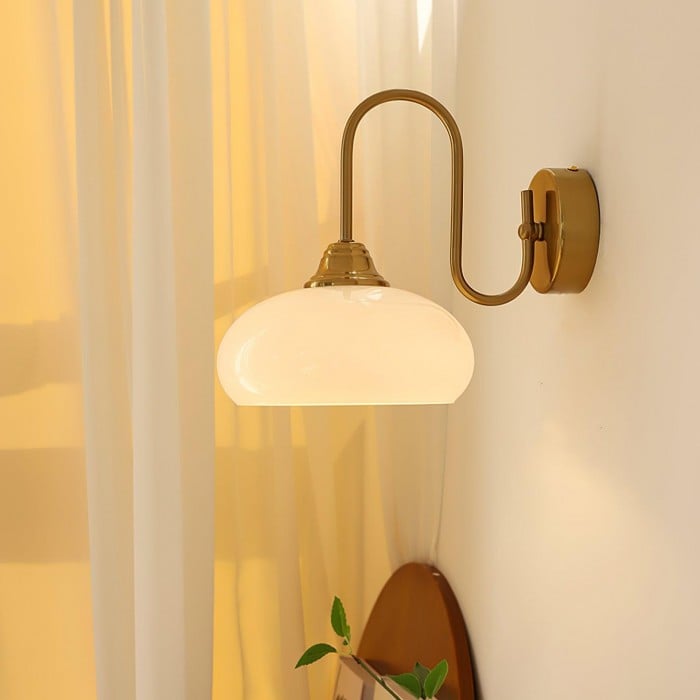 Eléganza Minimalist Wall Sconce Textured Glass and Polished Metal - View 32