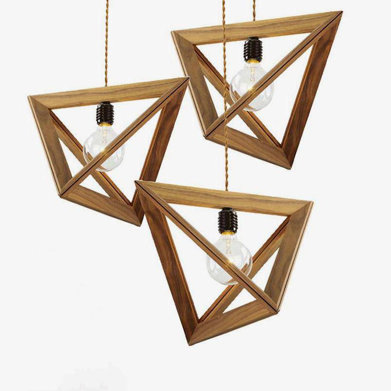 Piramidale houten hanglamp voor woonkamer – Armonique