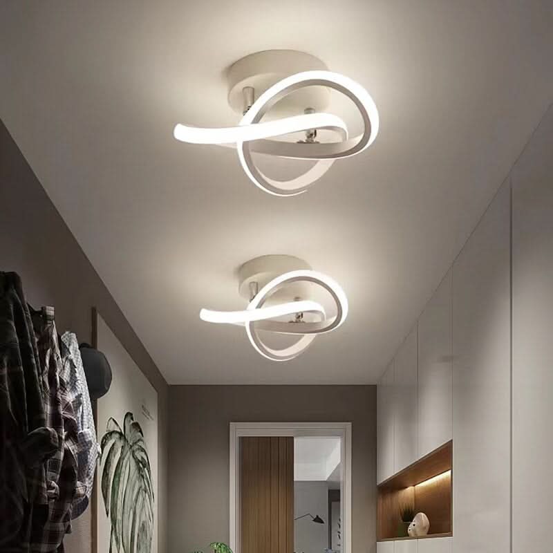 Plafonnier Incurvé Contemporain Double Panneau – Geometrio